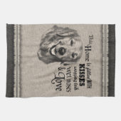 Golden Retriever  portret schattig citaat Theedoek (Horizontaal)