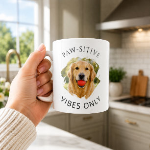 Golden Retriever positieve vibes alleen foto hond Koffiemok