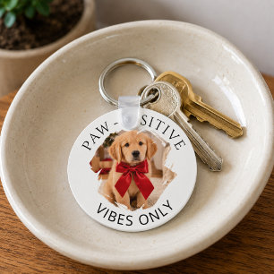 Golden Retriever Positieve vibes alleen foto Sleutelhanger