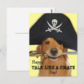 Golden Retriever praat als een piratendag Briefkaart (Voorkant / Achterkant)