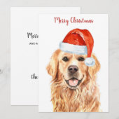 Golden Retriever Prettig Kerstfeest Puppy Hond Feestdagenkaart (Voorkant / Achterkant)