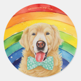 Golden Retriever Pride Ronde Sticker