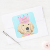 Golden Retriever Prinses Verjaardag Sticker (Envelop)