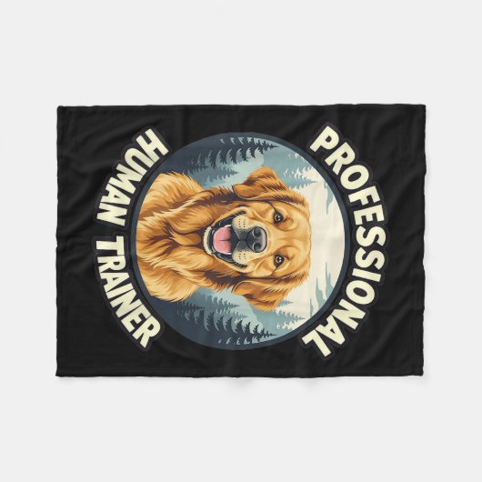 Golden Retriever Professional Human Trainer Funny  Fleece Deken (Voorkant (Horizontaal))