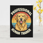 Golden Retriever Professional Human Trainer Funny Kaart (Gele Bloem)