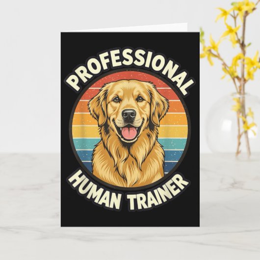 Golden Retriever Professional Human Trainer Funny Kaart (Gele Bloem)