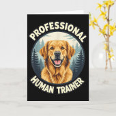 Golden Retriever Professional Human Trainer Funny Kaart (Gele Bloem)