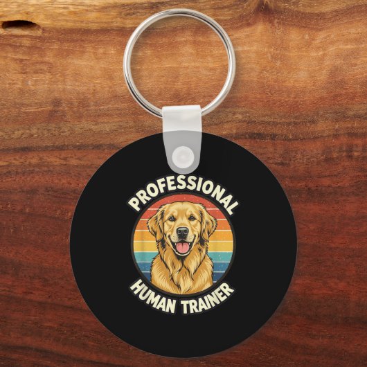 Golden Retriever Professional Human Trainer Funny Sleutelhanger (Voorkant)