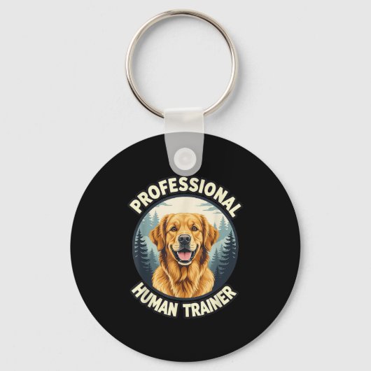 Golden Retriever Professional Human Trainer Funny Sleutelhanger (Voorkant)