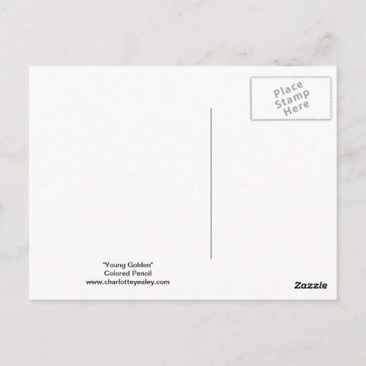 Golden Retriever Profile Dog Art Briefkaart (Achterkant)