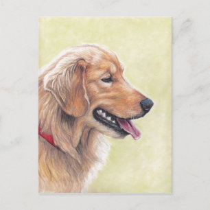 Golden Retriever Profile Dog Art Briefkaart