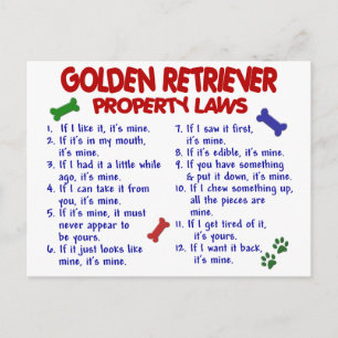 Golden Retriever Property Laws 2 Briefkaart