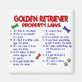 Golden Retriever Property Laws 2 Magneet (Voorkant)