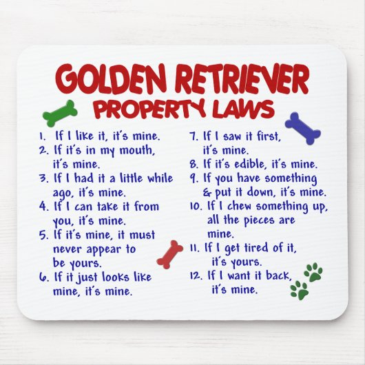 Golden Retriever Property Laws 2 Muismat (Voorkant)