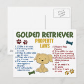 Golden Retriever Property Laws 4 Briefkaart (Voorkant / Achterkant)