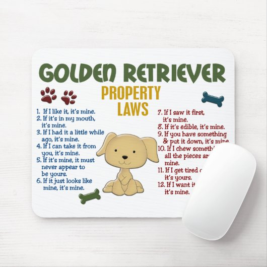 Golden Retriever Property Laws 4 Muismat (Met muis)