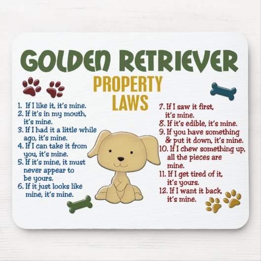 Golden Retriever Property Laws 4 Muismat (Voorkant)