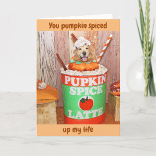 Golden Retriever Pumpkin Spice Latte Hartelijk dan Bedankkaart