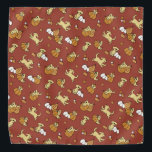 Golden Retriever Pumpkins Pattern Bandana<br><div class="desc">Schattigee illustraties van golden retrievers en pompoenen creëer hebben een herhalend patroon tegen een rode achtergrond. Ideaal voor mensen die houden van mooie herfstvakantie en niet van griezelige Halloween-design.</div>