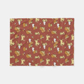 Golden Retriever Pumpkins Pattern Fleece Deken (Voorkant (Horizontaal))