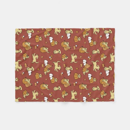 Golden Retriever Pumpkins Pattern Fleece Deken (Voorkant (Horizontaal))