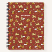 Golden Retriever Pumpkins Pattern Spiral Notitiebo Notitieboek (Voorkant)