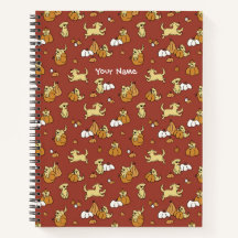 Golden Retriever Pumpkins Pattern Spiral Notitiebo