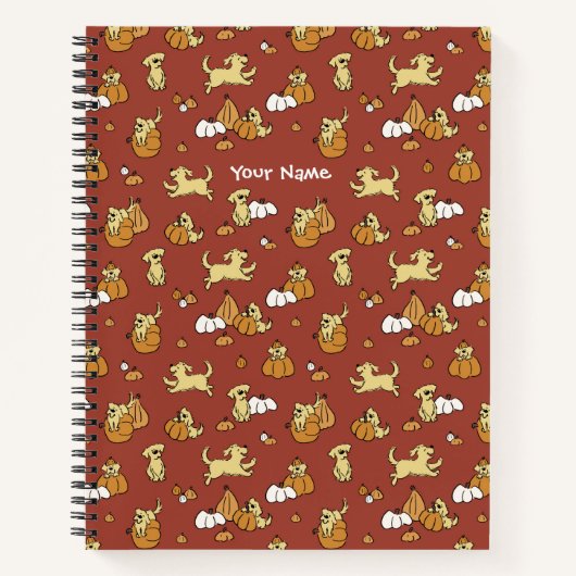 Golden Retriever Pumpkins Pattern Spiral Notitiebo Notitieboek (Voorkant)