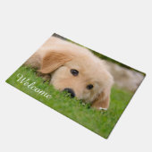 Golden Retriever Pup Dreaming Persoonlijk Welkom Deurmat (Schuin)