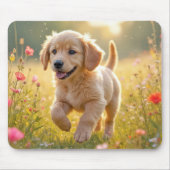 Golden Retriever Pup In a Summer Field Muismat (Voorkant)