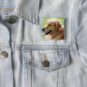 Golden Retriever Pup Pin Vierkante Button 5,1 Cm (In situ)