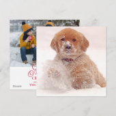 Golden Retriever Pup Spelen in Sneeuw Feestdagenkaart (Voorkant / Achterkant)