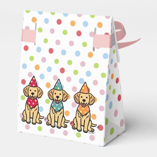 Golden Retriever Puppies Birthday Bedankdoosjes (Achterkant)