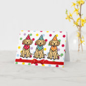 Golden Retriever Puppies Birthday Kaart (Gele Bloem)