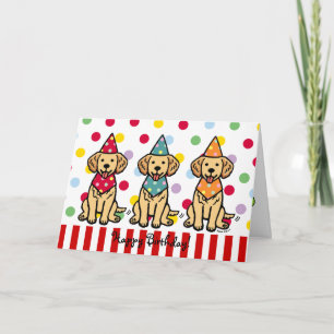 Golden Retriever Puppies Birthday Kaart