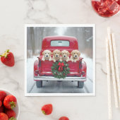 Golden Retriever Puppies in een kersttruck Servet (Insitu)