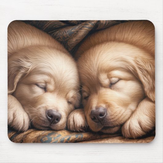 Golden Retriever Puppies in een rustige slaap Muismat (Voorkant)