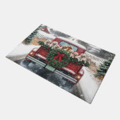 Golden Retriever Puppies in rode kersttruck Deurmat (Schuin)