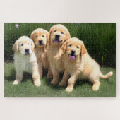 Golden Retriever Puppies Jigzaag Puzzle Legpuzzel (Horizontaal)