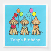 Golden Retriever Puppies Verjaardags Papier Servet (Voorkant)
