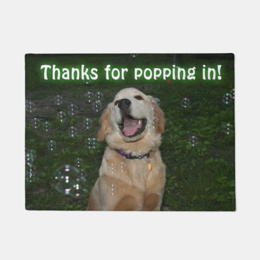 Golden Retriever pupppy in bubbels Deurmat (Voorkant)