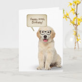 Golden Retriever Puppy 100th Birthday Kaart (Gele Bloem)