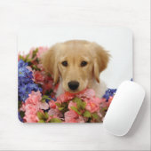 Golden Retriever Puppy and Flowers Muismat (Met muis)