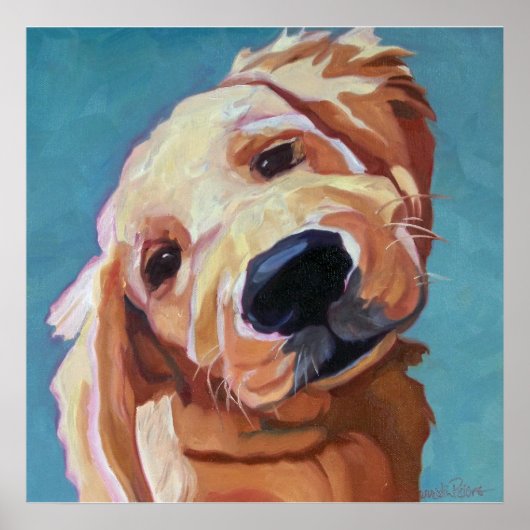 Golden Retriever Puppy Art Poster (Voorkant)