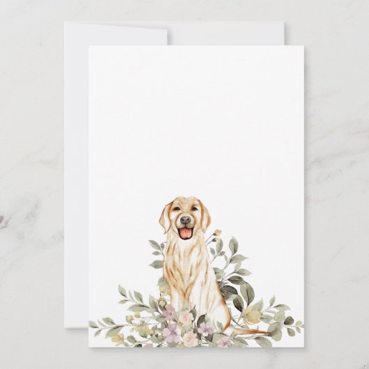 Golden Retriever Puppy Baby shower Kaart (Achterkant)