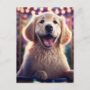 Golden Retriever Puppy bij Carnival - Briefkaart