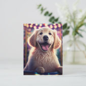 Golden Retriever Puppy bij Carnival - Briefkaart (Staand voorkant)