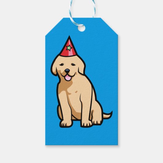 Golden Retriever Puppy Birthday Cadeaulabel (Voorkant)