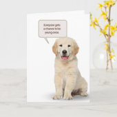 Golden Retriever Puppy Birthday Humor Card Kaart (Gele Bloem)