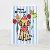 Golden Retriever Puppy Birthday Kaart (Voorkant)